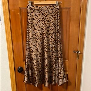 Leopard Print A-Line Skirt